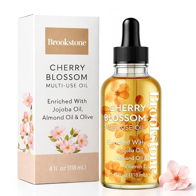 Brookstone Cherry Blossom Multi-Use Essential Oil - Light Floral Fragrance - Skin & Hair Nourishment
