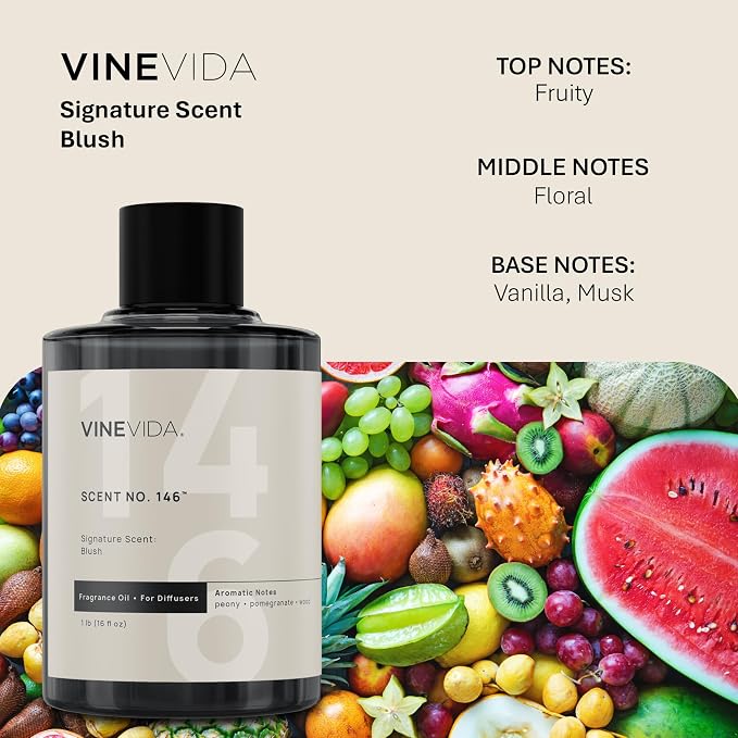 VINEVIDA [16 Oz] Inspired by: Blush; Diffuser Oil Refill | Premium Scent Diffuser Oil for Home | Non-Toxic Fragrance