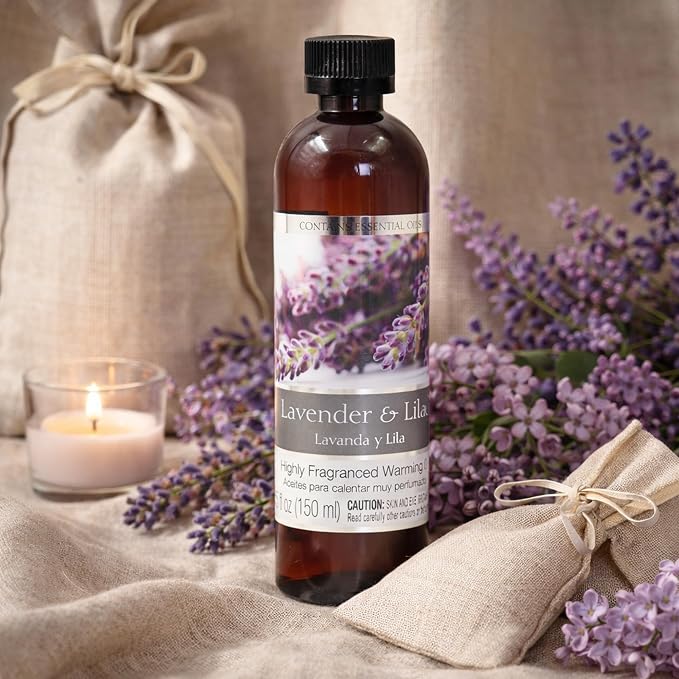 Hosley Lavender Lilac Fragrance Warming Oils, Set of 2, 5oz Each. Ideal Gift for Weddings, spa, Reiki, Meditation, Bathroom Settings.P1