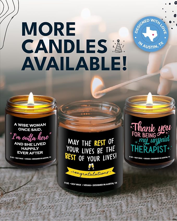 Wedding Candle, Bridal Shower Gifts Ideas, Bride Gifts for Wedding Day, Unique Presents for Bride & Groom, Bachelorette Presents, Marriage Gift for Couple, Candle for Newlyweds, Gift-Ready