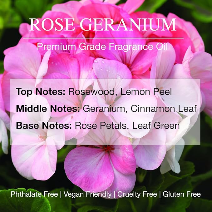 Daniella's Candles Rose Geranium Body Room and Linen Spray, Natural Body Mist & Room Spray, Long Lasting Fragrance, 100ml/3.4oz