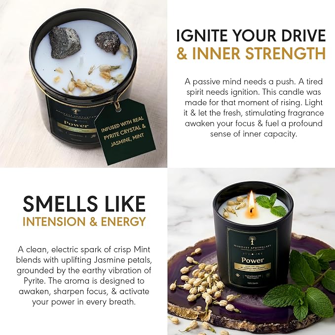 Healing Remedies & Ritual Supplies - Manifestation Candles - for Confidence, Courage, and Resilience - Green (Power)