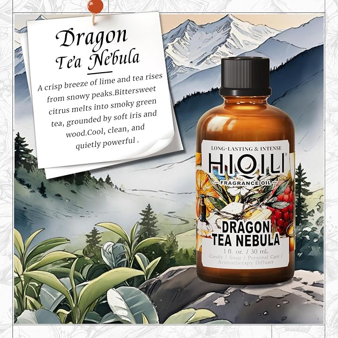 HIQILI Dragon Tea Nebula Fragrance Oil for DIY, Hotel Scents for Essential Oil Diffuser, A Clean Yulong Tea Aroma - 1 Fl Oz