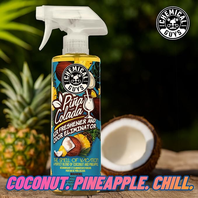 Chemical Guys AIR22904 Premium Air Freshener & Odor Eliminator (4 Oz, Piña Colada Scent)