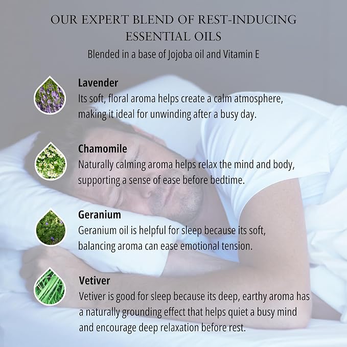 Absolute Aromas Goodnight Aroma-Roll Roller Ball - with 100% Pure Essential Oils - A Calming Relaxing Blend of Chamomile, Lavender and Vetiver in Jojoba Oil