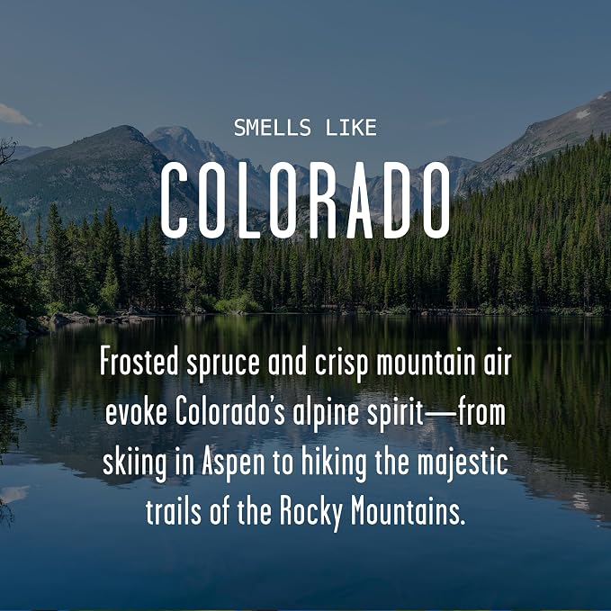 Colorado Gifts, Colorado Decor for Home - 'There's No Place Like Colorado Candle, w/Frosted Spruce & Rocky Mountain Air I Colorado Souvenirs I Colorado State Gifts I 9oz Jar, 50Hr Burn, USA Made