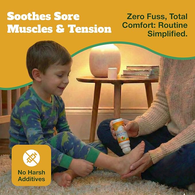 Magnesium Oil Roll-On for Kids with Aloe Vera for Muscle Relaxation & Joint Relief, Fast-Absorbing Topical, Soothing Formula for Sore Muscles, Tension & Cramps, Natural Calm Support, 3 fl oz