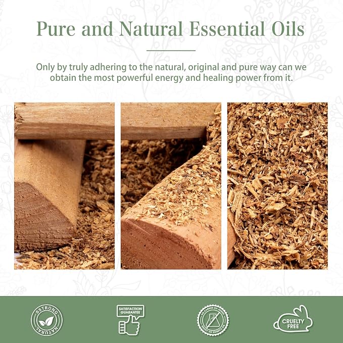 Sandalwood Essential Oil, 1.01Fl.Oz (30ML) PHATOIL Pure Essential Oil Singles for Aromatherapy Diffusers, Humidifiers, Great for DIY Candle and Soap Making, Gift for Friend
