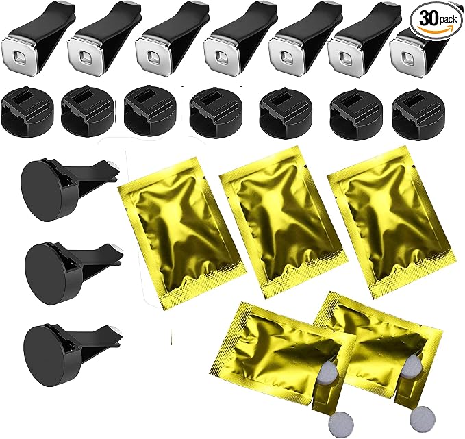 Car Air Vent Clips with Slot Head，Air Freshener Clip Auto Fragrance Pads replacement clips DIY Decorations for Office Home Automotive (10Pcs,Black)