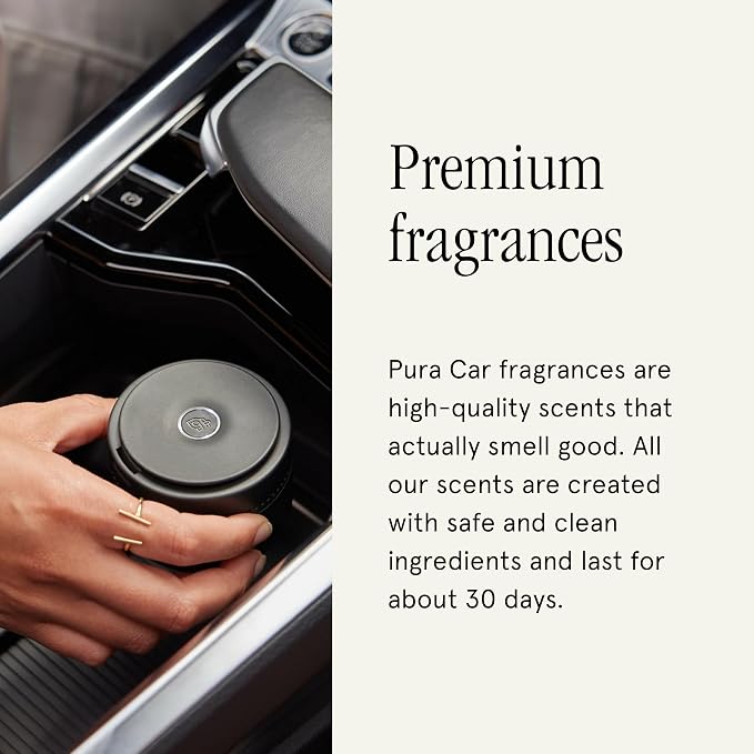 Pura Car Diffuser - Portable Fragrance System - On/Off Controlled Through Car Acceleration - Adjustable Intensity Control Through App - Fragrances Sold Separately