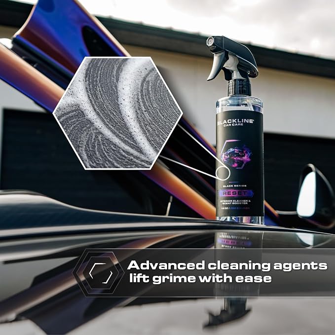 Blackline Luxury Scented Leather Interior Car Cleaner Reset Deep Cleans & Deodorizes All Surfaces, pH-Neutral High-Foam Formula, Long-Lasting Premium Fragrance and Deodorization for Car - Dark Ice