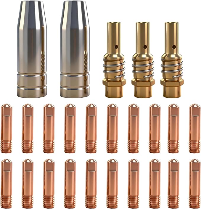25-PK MIG Gun Consumables Kit fit Compatible with Vulcan OmniPro 220 MIGMax 140 215 63616 63617 Welder Gun (25-PK Kit, includes .023 tips)