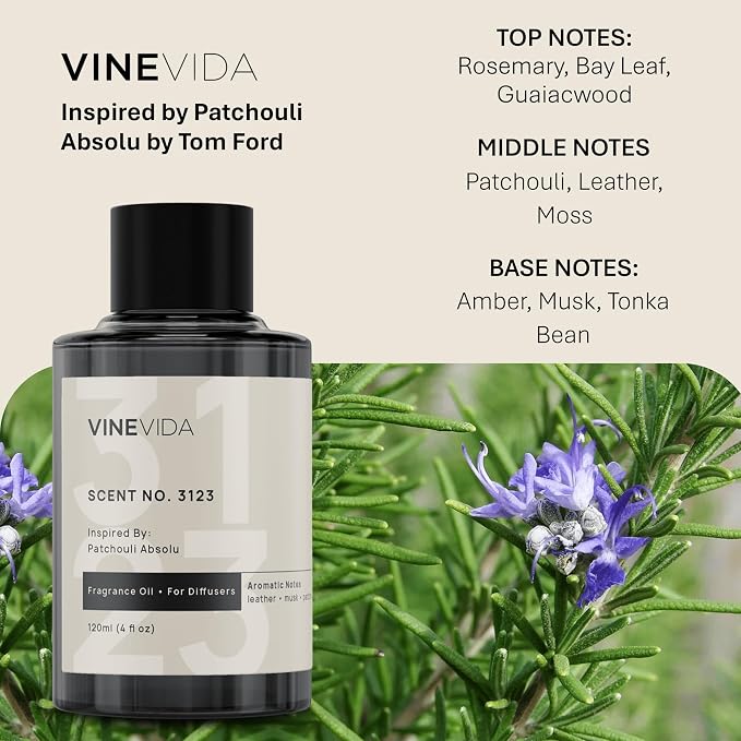 VINEVIDA [4 Oz] Inspired by: Patchouli Absolu; Diffuser Oil Refill | Premium Scent Diffuser Oil for Home | Non-Toxic Fragrance