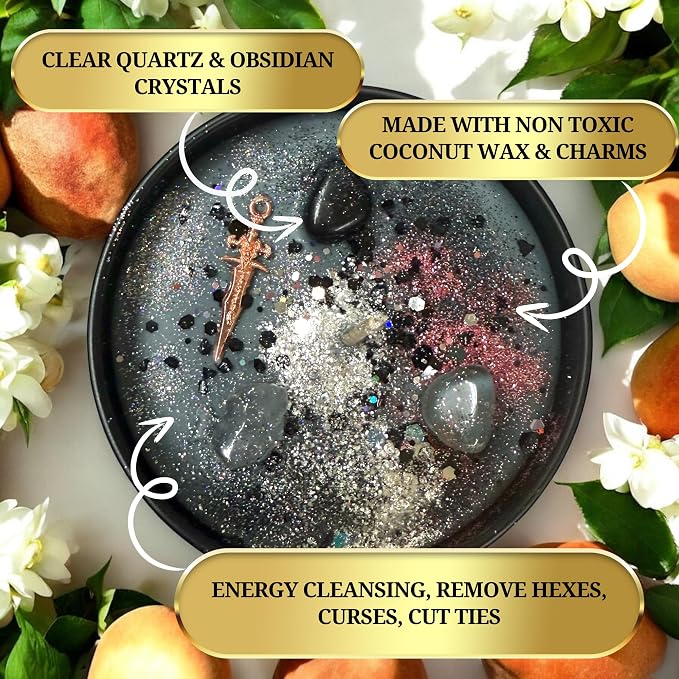 Destroy Everything Spiritual Candle to Cut ties, Remove hexes and Bad luck | All Natural & Organic Coconut Wax Candle for House Energy Cleansing Purification, Chakra Healing &Manifestation(Medium 8oz)