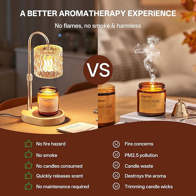 Homelist Candle Warmer Lamp with Timer, Height Adjustable Candle Lamp, Home Decor, Wax Melt Warmer for Birthday Chrismas Holiday Gifts for Mom, Women, Sister