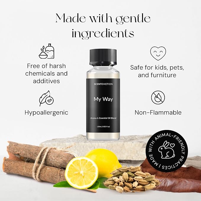 My Way Diffuser Oil Inspired by the 1 Hotel Scent Miami Beach | Luxury Hotel Scent Fragrance Oil for Diffusers | Notes of Cardamom, Leather, Lemon & Iris | 120ml, 4.05 fl oz