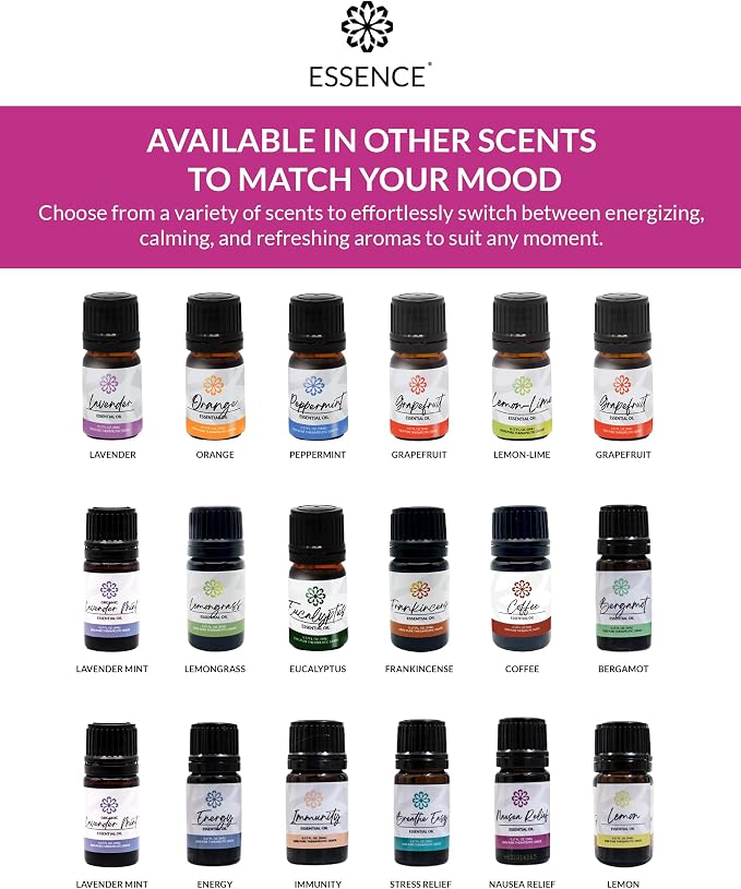 Essence Pearl Travel Case | Nausea Relief Essential Oil | Aromatherapy Nasal Diffuser & Essential Oil Carrying Case | Peppermint & Ginger Blend | Travel-Friendly Kit | Black Pod