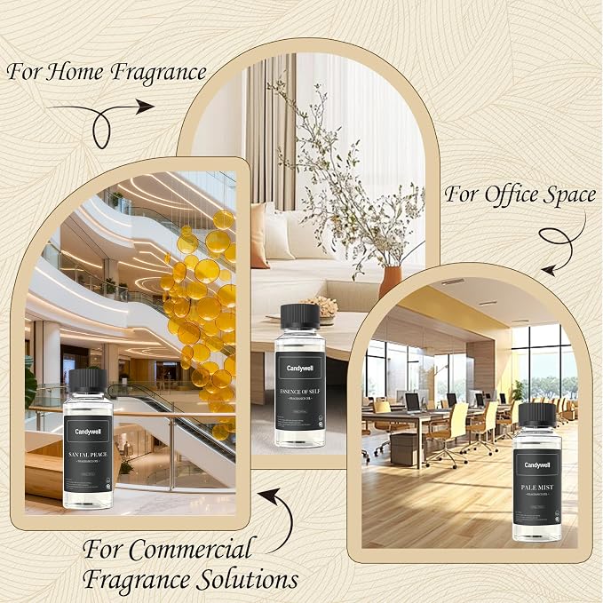 Hotel Diffuser Oil for Waterless Diffusers, Luxurious Relaxing Aromatherapy Scent Essential Oil with Lemon, White Tea, Lily of the Valley, 4 Fl Oz, 120 ML, Pale Mist