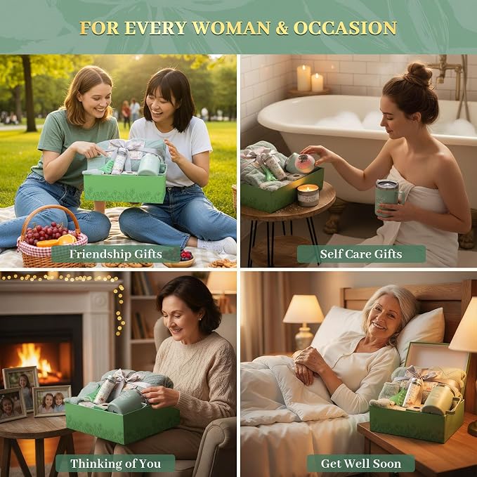 Get Well Soon Gift Baskets for Women Self Care Gifts Birthday Spa Gift Set Thinking of You Relaxation Stress Relief Care Package After Surgery Recovery Gifts Comfort Encouragement Gifts