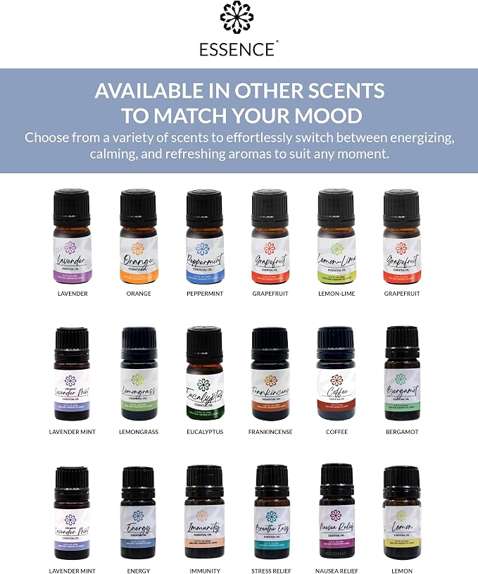 Essence Pearl Travel Case | Energy Essential Oil | Aromatherapy Nasal Diffuser & Essential Oil Carrying Case | Peppermint & Citrus Blend | Travel-Friendly Kit | Black Pod