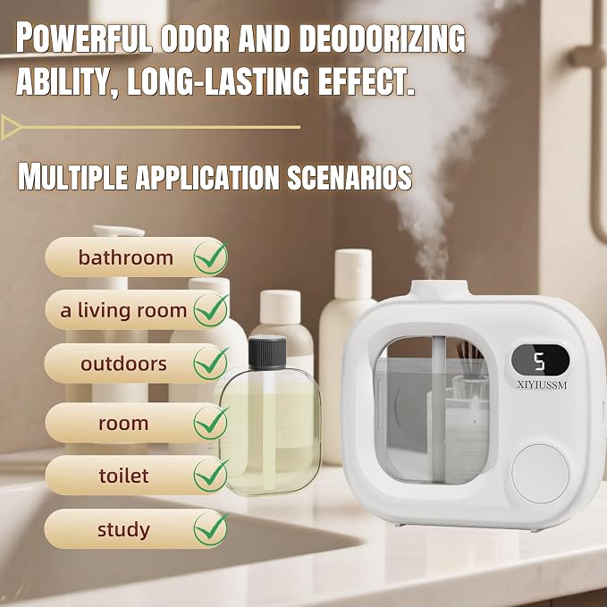 Waterless Essential Oil Diffuser Portable Cordless Aromatherapy Scent Machine for Home Office Car Large Room Battery Powered Ultrasonic Diffuser with 5 Mist Modes for Bedroom Classroom Travel