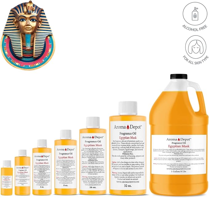 Aroma Depot Egyptian Musk Perfume/Body Oil (7 Sizes) Our Interpretation, Premium Quality Uncut Fragrance Oil Musk scent (2 Ounce Plastic Bottle (60ml))