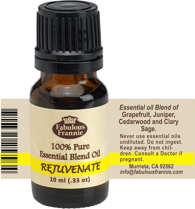 Fabulous Frannie Skin Care Pure Essential Oil Set Come with Lavender Bulgarian, Frankincense, Rejuvenate Blend 10ml (Pack of 3)