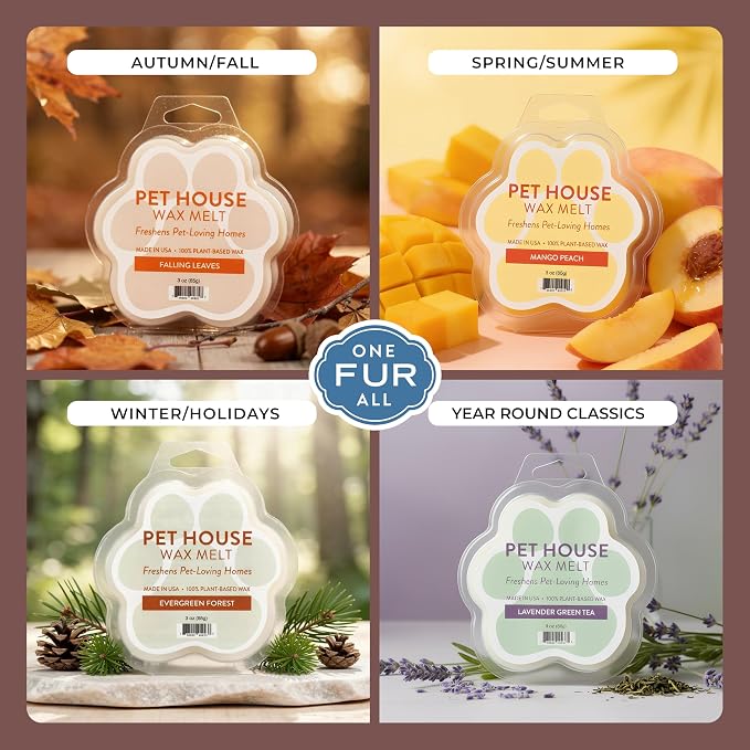 Pet House Fireside Scented Wax Melts - Natural, Long-Lasting, Plant Based Pet Friendly Soy Wax Melts Pack of 2