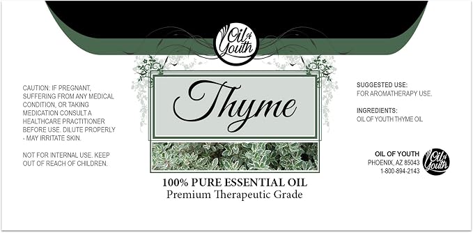 Oil of Youth 4 fl oz Therapeutic Grade Thyme Essential Oil