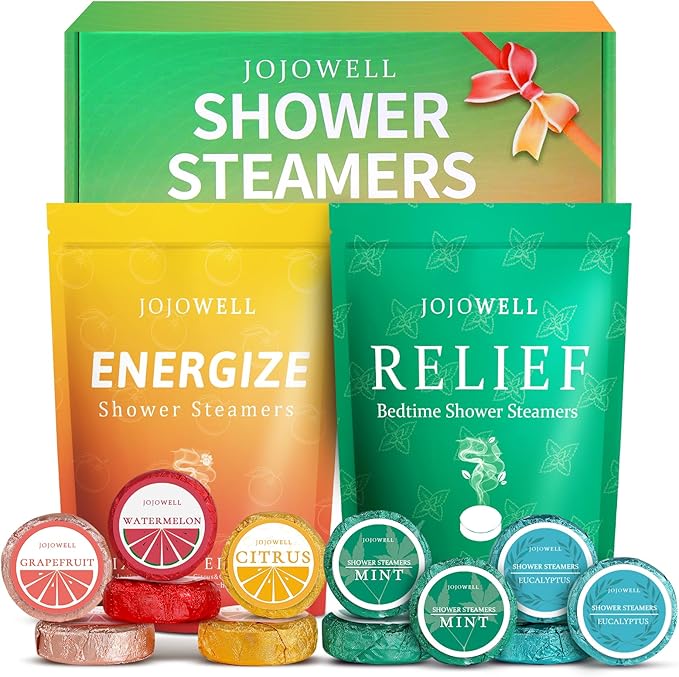 Shower Steamers Aromatherapy - 12 Pack Shower Bomes with Essential Oils, Birthday Gifts for Men Women, Mothers Day Gifts for Mom Wife Grandma from Daughter Son, Relaxation Self Care Gift for Women Her
