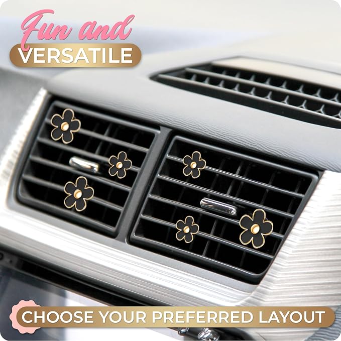 6 Pieces Daisy Car Decoration Flower Air Vent Clip Air Conditioning Outlet Clip Car Air Freshener Clip Car Interior Decor Charm Colorful Interior Accessories for Girls Women