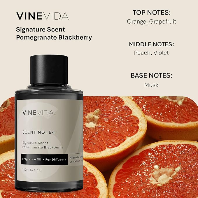 VINEVIDA [4 Fl Oz] Pomegranate Berry Fragrance Oil for Cold Air Diffusers, Essential Oils for Diffuser Oil Refill & Air Freshener Room Spray