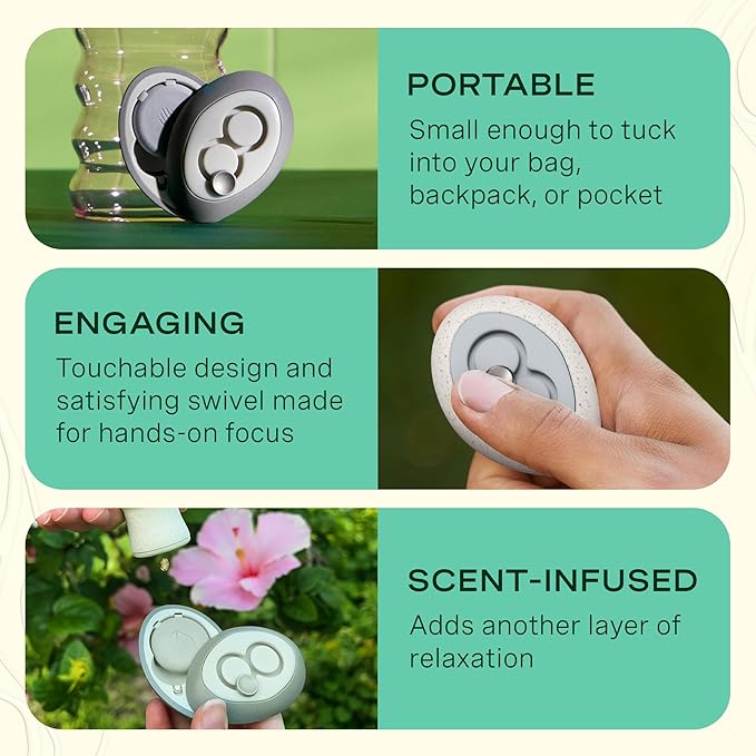 Lifelines Scent-Infused Grounding Stone & Oil Blend - Portable Fidgets for Tweens, Teens & Adults with Essential Oil Blend & Diffusion Stones for Sensory Immersion - Calming Waterless Passive Diffuser