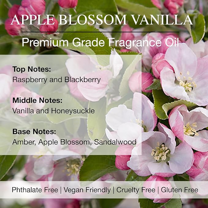 Daniella's Candles Apple Blossom Vanilla Perfume Body Room and Linen Spray, Natural Body Mist & Room Spray - 100ml/3.4oz