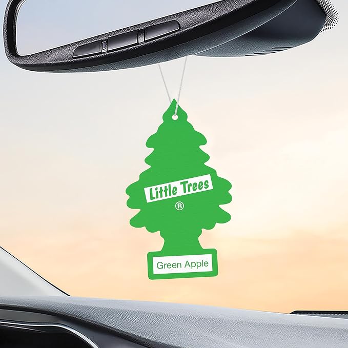 LITTLE TREES Car Air Freshener | Hanging Tree Provides Long Lasting Scent for Auto and Home | Green Apple, 24 Air Fresheners