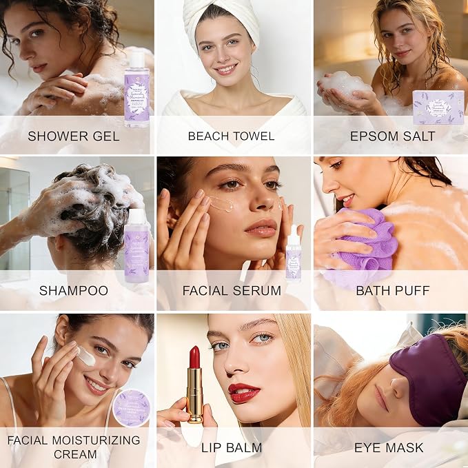 Get Well Soon Gifts for Women, 33 Pcs XXL Bath and Body Gift, Skin Care Set, Self Care Gifts Set, Mother's Day, Birthday, Home Spa Kit, Holiday, Christmas, facial care kit for Mom Her Wife Girlfriend