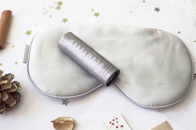 Scentered Sleep Essentials Travel Sleep Gift Set - Aromatherapy Sleep Well Balm, Luxury Silk Eye Mask & Ear Plugs for Sleeping - Lavender Essential Oil Blend - Self-Care Gifts for Women