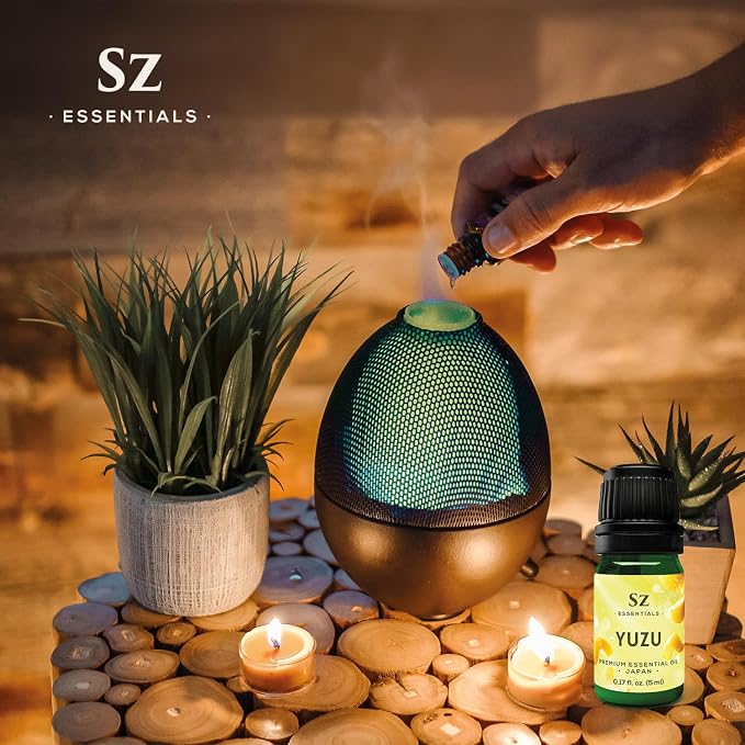 Yuzu Essential Oil - Japan - 100% Pure and Natural, Undiluted - Promotes Natural Solution for Relaxation with Soothing, Fresh and Citrusy Aroma - 0.17 fl oz (5ml)