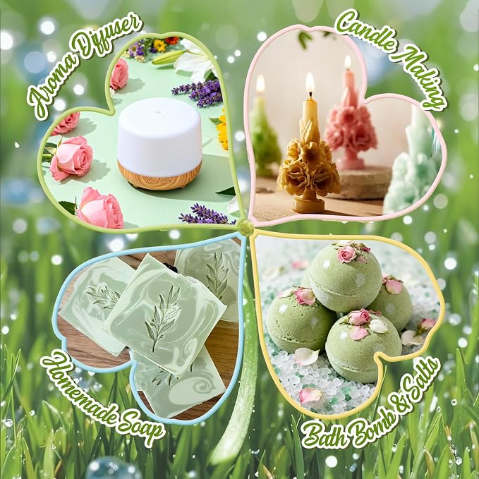 ARVIDSSON Spring Essential Oils Set, Natural Fragrance Oil for Diffuser - After Rain, Ocean Breeze, Fresh Cut Grass, Gardenia, Sweet Pea, Rose Sandalwood, Spring Scented Oil Gift Set