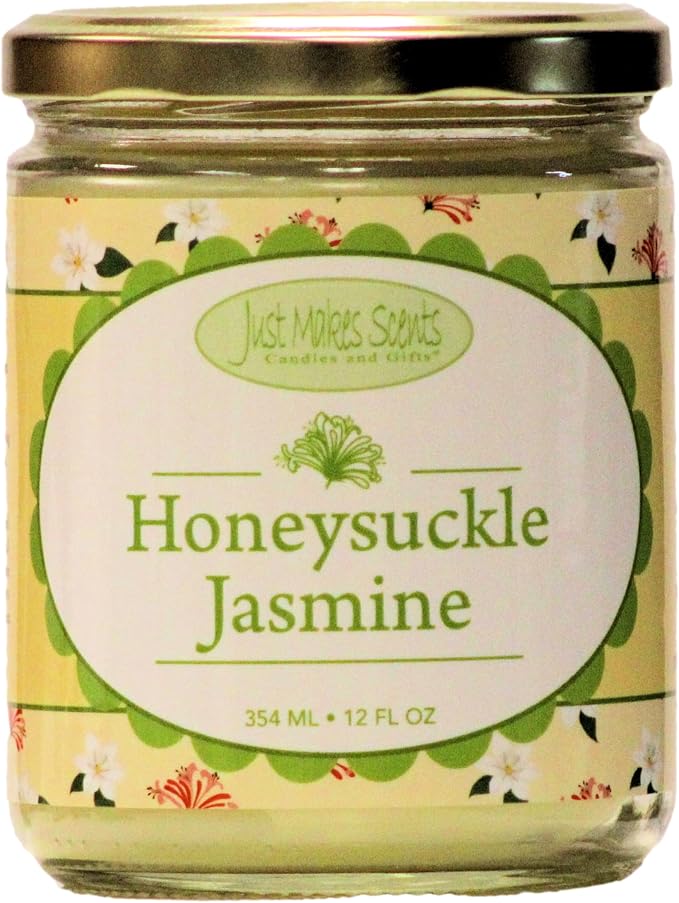 Honeysuckle Jasmine | Spring and Summer Floral Fragrance | Hand Poured in the USA by Just Makes Scents (12 oz)
