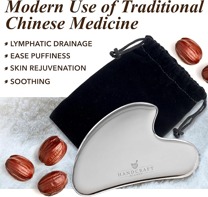 Handcraft Blends Jojoba Oil | with Stainless Steel Gua Sha | Ayurvedic Skin Care | Premium Grade Carrier Oil | Face | Skin | Hair | Massage | Cold-Pressed | Hexane-Free | 16 Fl Oz