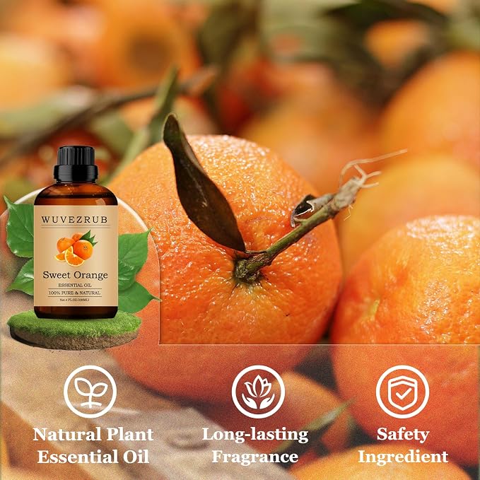 Sweet Orange Essential Oils 120ML, Pure Sweet Orange Essential Oil for Aromatherapy Diffuser - 4 Fl Oz
