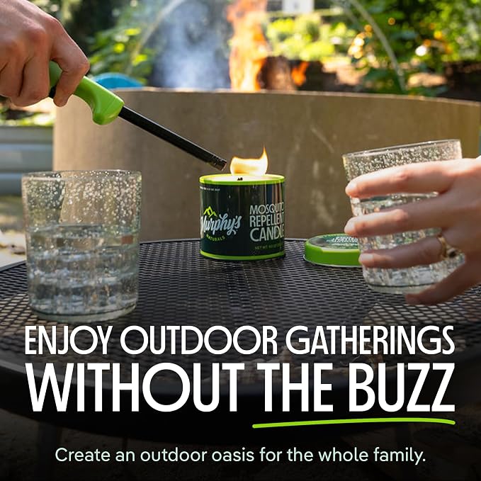 Murphy's Naturals Mosquito Bug Repellent Candles for Outdoor Patio, Citronella & Essential Oils, Soy/Beeswax Blend, 30-Hour Burn Time, 9 Ounce, 2-Pack