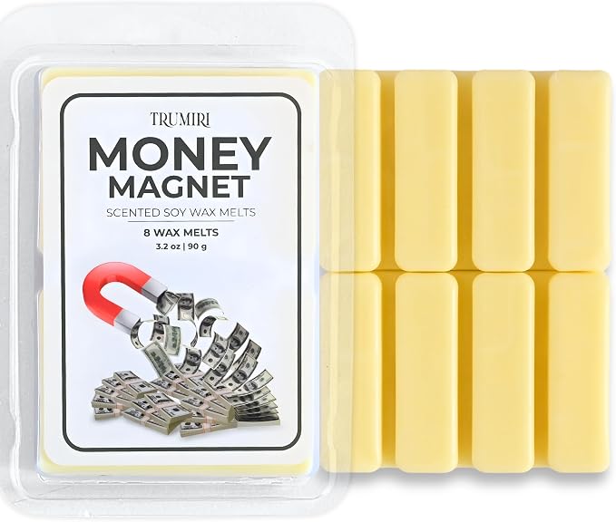 TRUMIRI Money Magnet Scented Wax Melts - Made with Non Toxic Soy Wax and Essential Oils - Long Lasting Strong Scent Pet Safe Candle Wax Cubes Tarts for Warmers - to Attract Money and Wealth