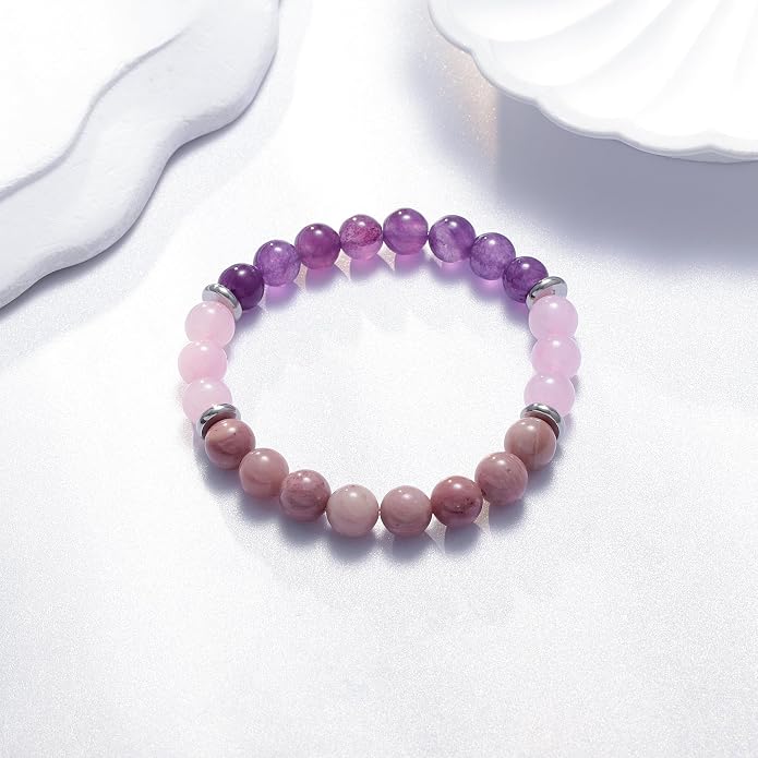 Healing Bracelets for Women, Anti Anxiety Yoga Beads Stress Relief Healing Thoughts Bracelets Relaxation Gift Aromatherapy Essential Oil Diffuser Lava Bracelet Gifts for Women