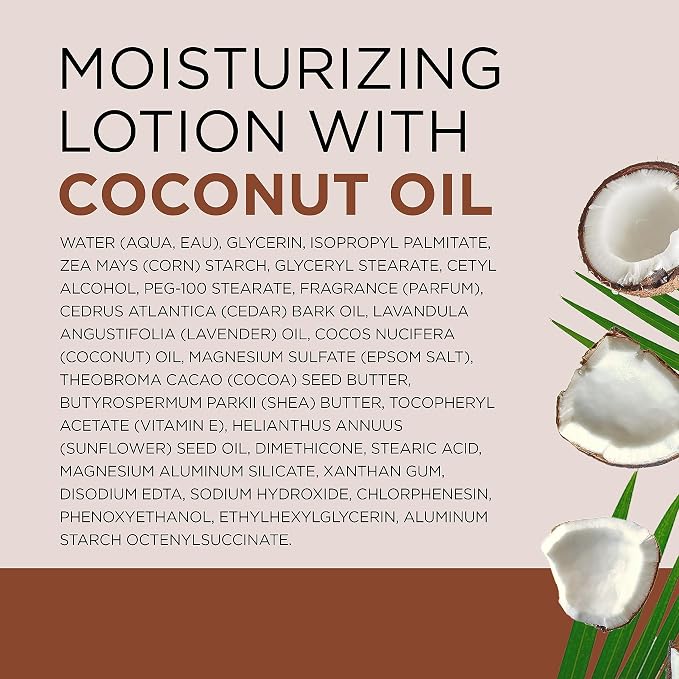 Dr Teal's 24 Hour Moisture+ Body Lotion, Coconut Oil & Essential Oils, 18 fl oz (Pack of 3)