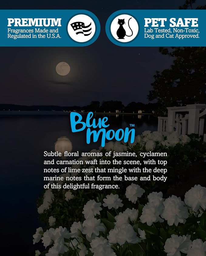 Blue Moon Soy Votive Candles - Scented with Natural Fragrance Oils - 6 Blue Natural Votive Candle Refills - Fresh & Clean Collection