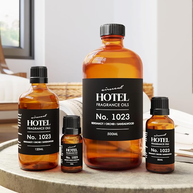 AirScent Hotel Diffuser Oil No. 1023 Inspired by The Baccarat Hotel Scent - Love Affair Fragrance Oil for Ultrasonic and Waterless Diffusers and Crafting - 120 mL, 4 fl oz Bottle
