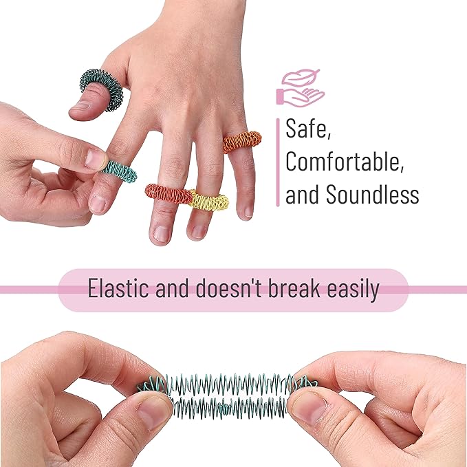 Mr. Pen- Spiky Sensory Rings, 10 Pack, Colorful | Stress Relief Fidget Sensory Toys, Fidget Ring for Anxiety, Massager, Individuals with BFRB, ADHD and Attention Disorder