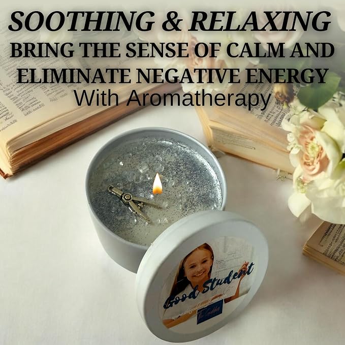 Good Student Candle for Focus, Wisdom, Clarity, Success, Studying, Motivation, Learning, Exam Support, Concentration, Discipline, Prayer, Manifestation, Non Toxic Coconut Wax Spiritual Ritual Candle